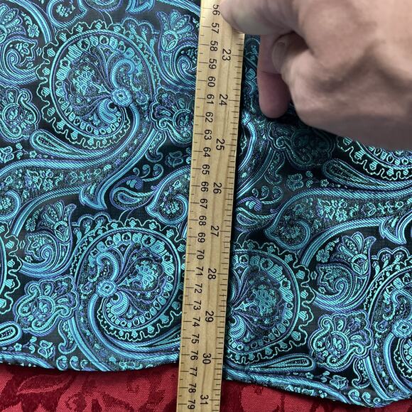 Hi-Tie Jacquard Paisley Button Up Shirt Men’s L Short Sleeve Made W/Tie Material - Picture 7 of 10